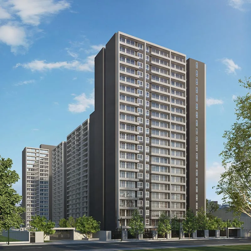 Proyecto Parque Meneses en Ñuñoa, con edificios de gran altura y diseño contemporáneo en entorno urbano.