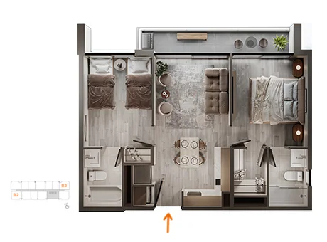 depto 2 dormitorios ñuñoa