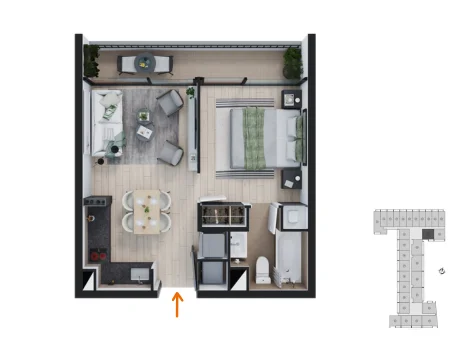 depto 1 dorm barrio republica