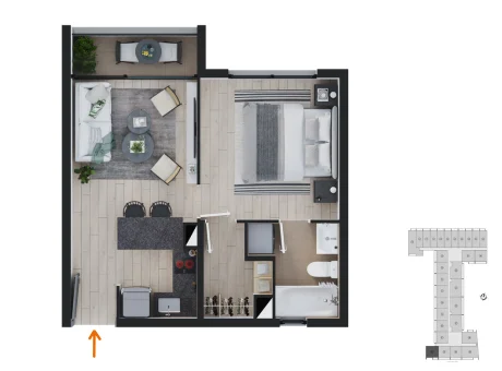 depto 1 dorm barrio republica