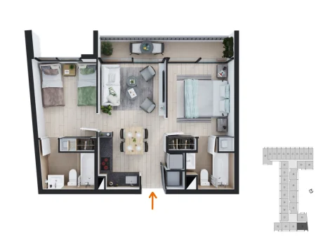 depto 2 dorm barrio republica