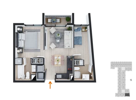 depto 2 dorm barrio republica