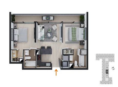 depto 2 dorm barrio republica