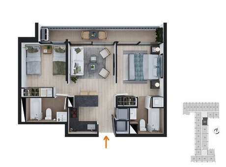 depto 2 dorm barrio republica